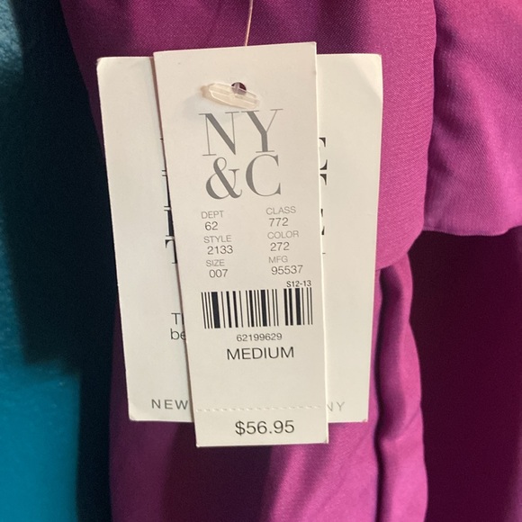 New York & Company Color-block Dolman Ruffle Sleeve Midi Dress - Picture 11 of 13